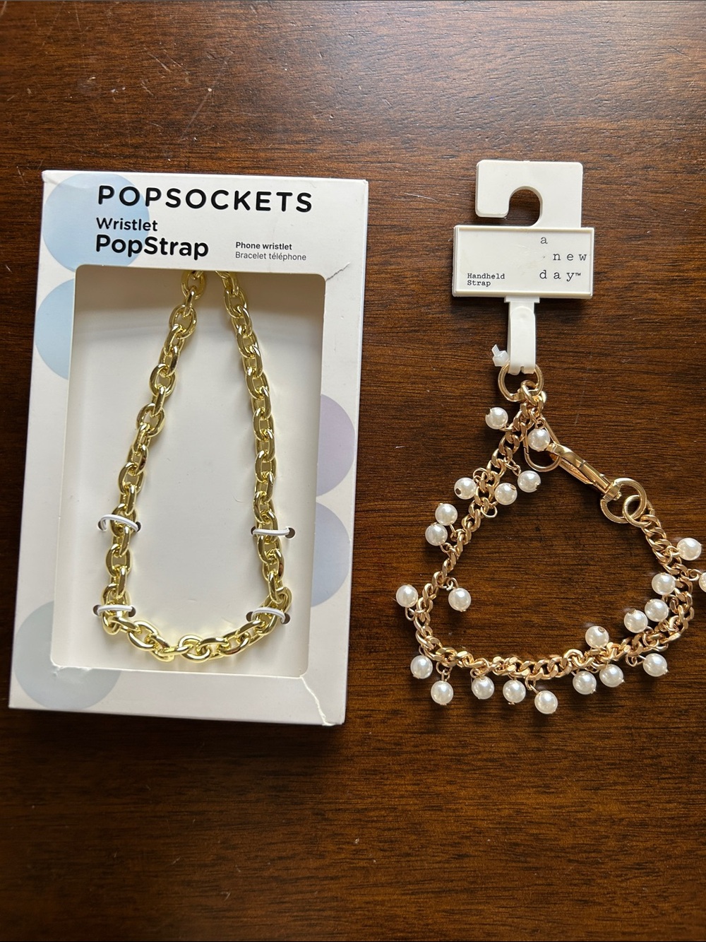 PopSocket Gold Chain and Pearl Wristlet PopStrap Duo